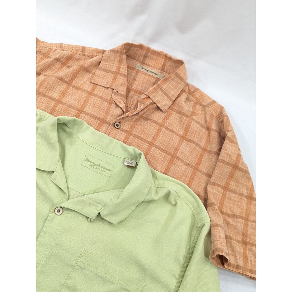 2) Two Tommy Bahama Hawaiian Shirt Mens XL Tropical‎ Short Sleeve Beach